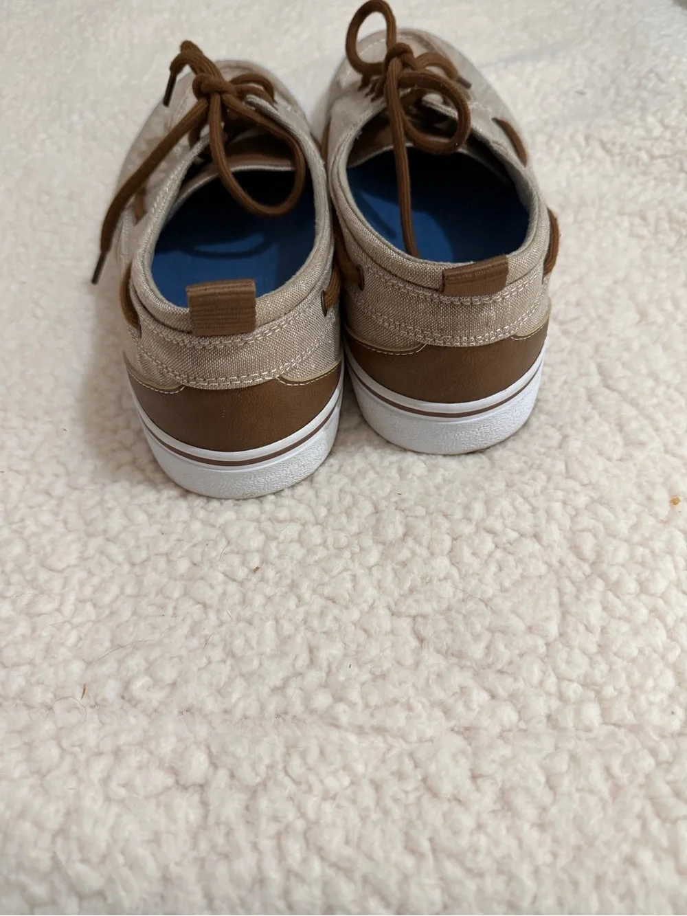 Dr. Scholl's Men's Boat Shoes in Taupe with Brown Laces